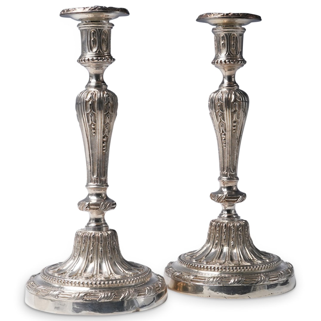 Pair of Antique Maison Cardeilhac Silver Candlesticks (1 of 9)