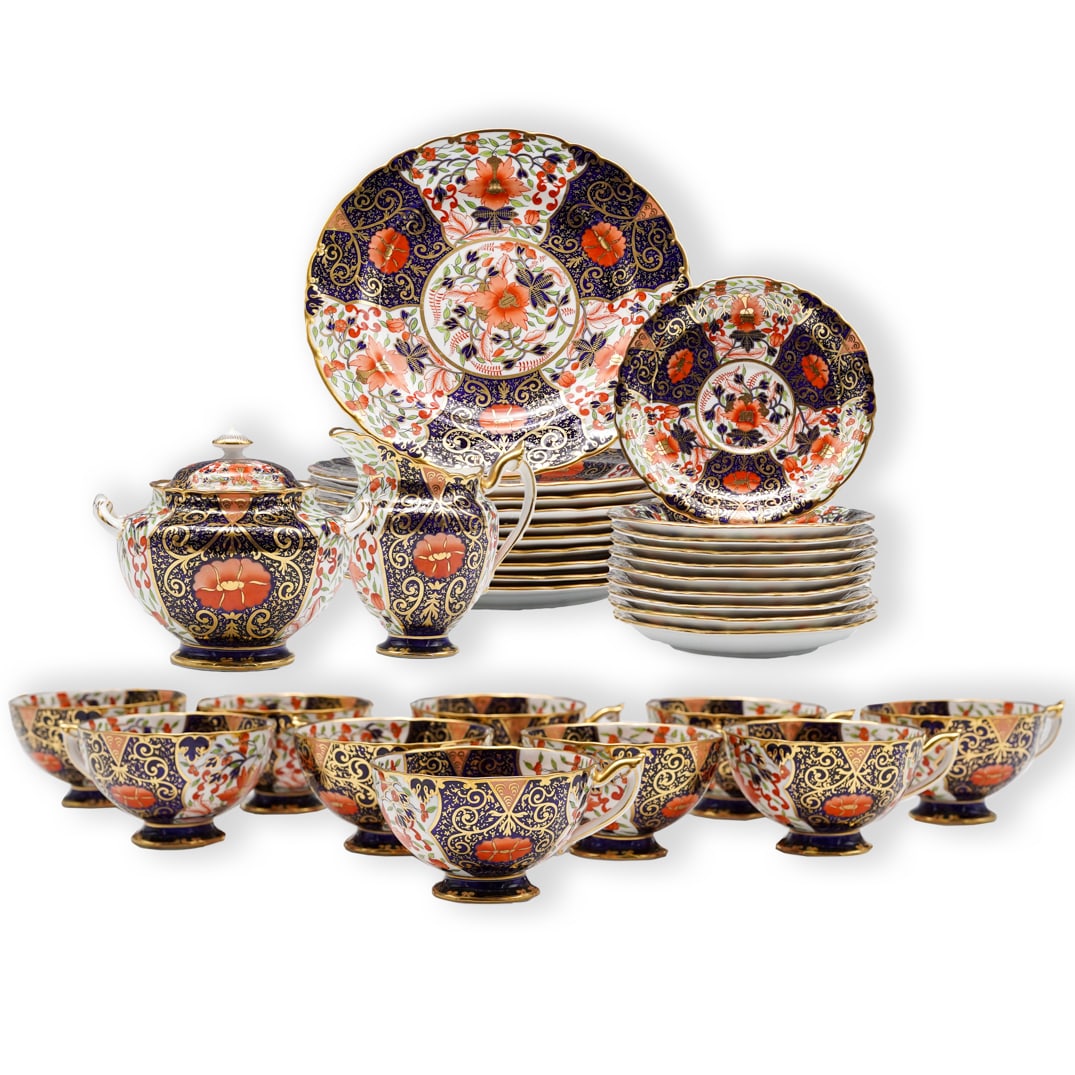 (32 Pc) Royal Crown Derby For Tiffany & Co Porcelain Tea Set (1 of 18)