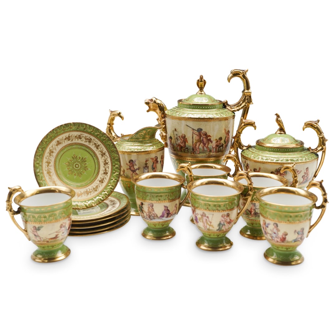 (15Pc) Antique Royal Vienna Mythological Porcelain Tea Service (1 of 18)