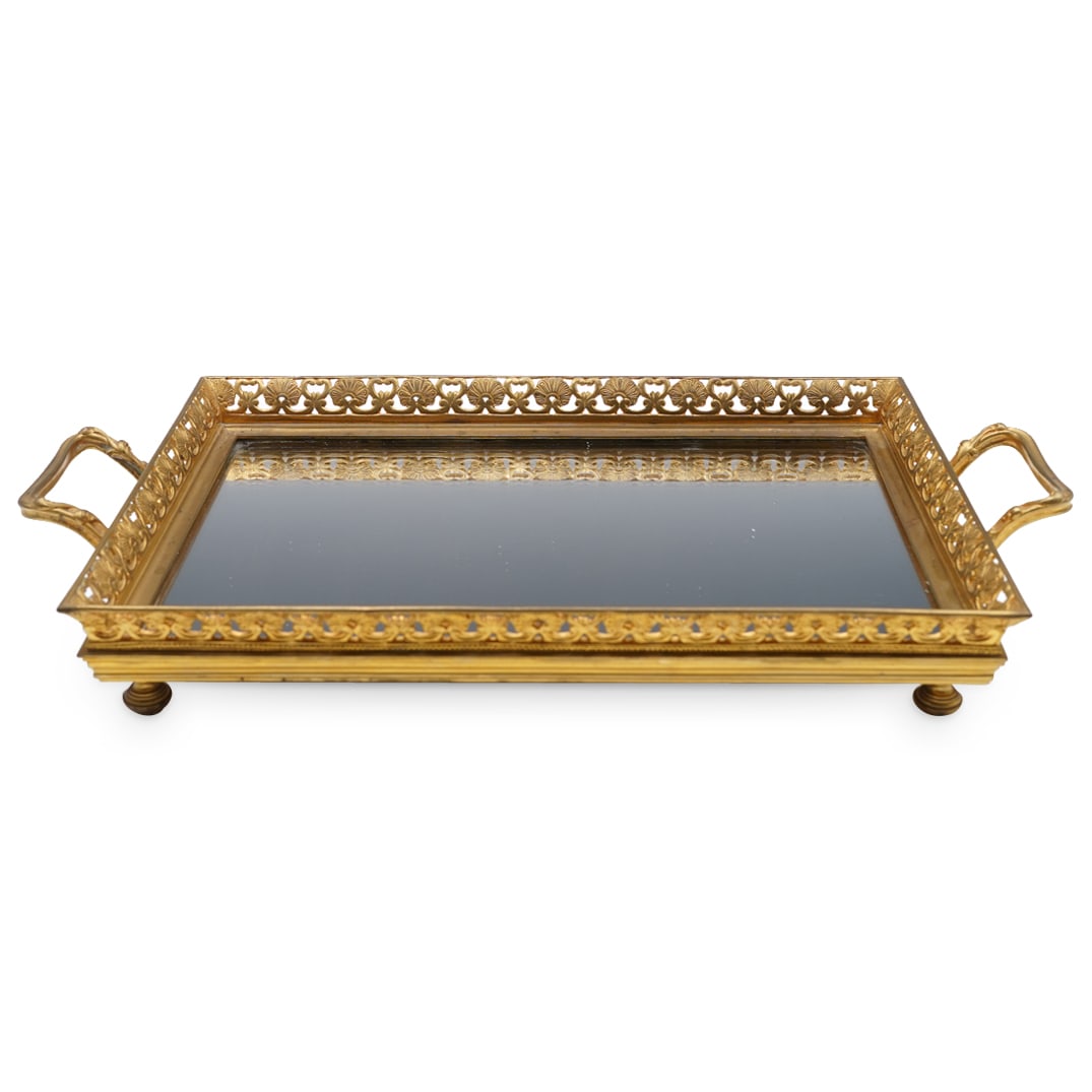 French Baccarat Dore Bronze Mirrored Plateau Tray (1 of 9)