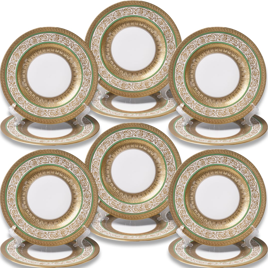 (12 Pc) Hutschenreuther Bavaria Porcelain Dinner Plate Set (1 of 7)