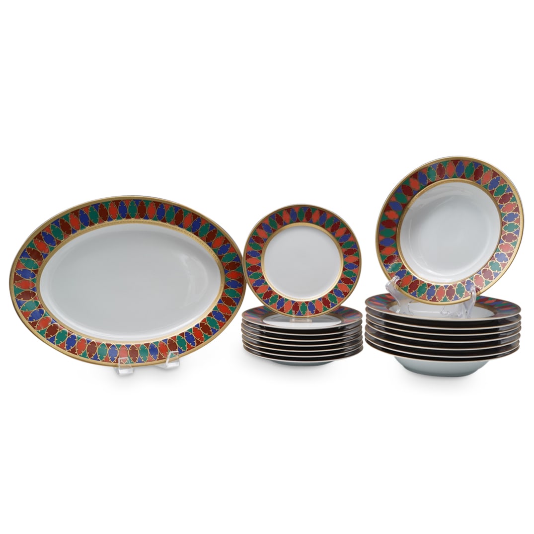 (17 Pc) Faberge Porcelain "Karsavina" Plates Set (1 of 10)