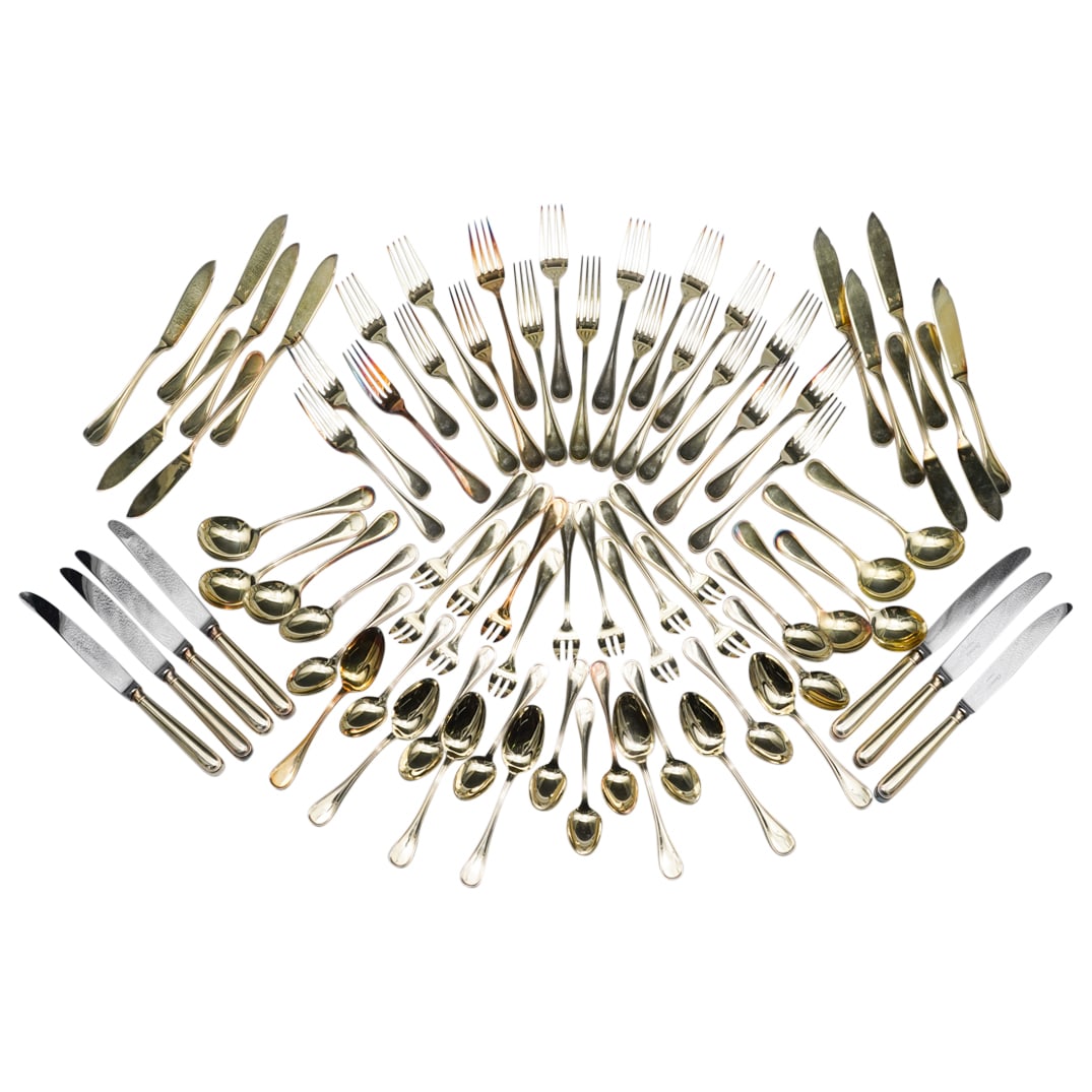 (78 Pc) Christofle Gilt Flatware Set (1 of 10)