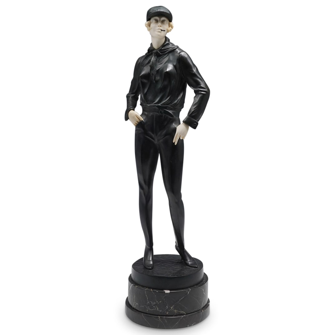 Bruno Zach (Austrian, 1891-1935) 'Cigarette Girl' Bronze Figure (1 of 8)