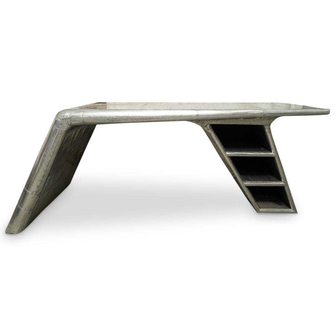 Timothy Oulton Style Aluminum Aviator Desk (1 of 10)