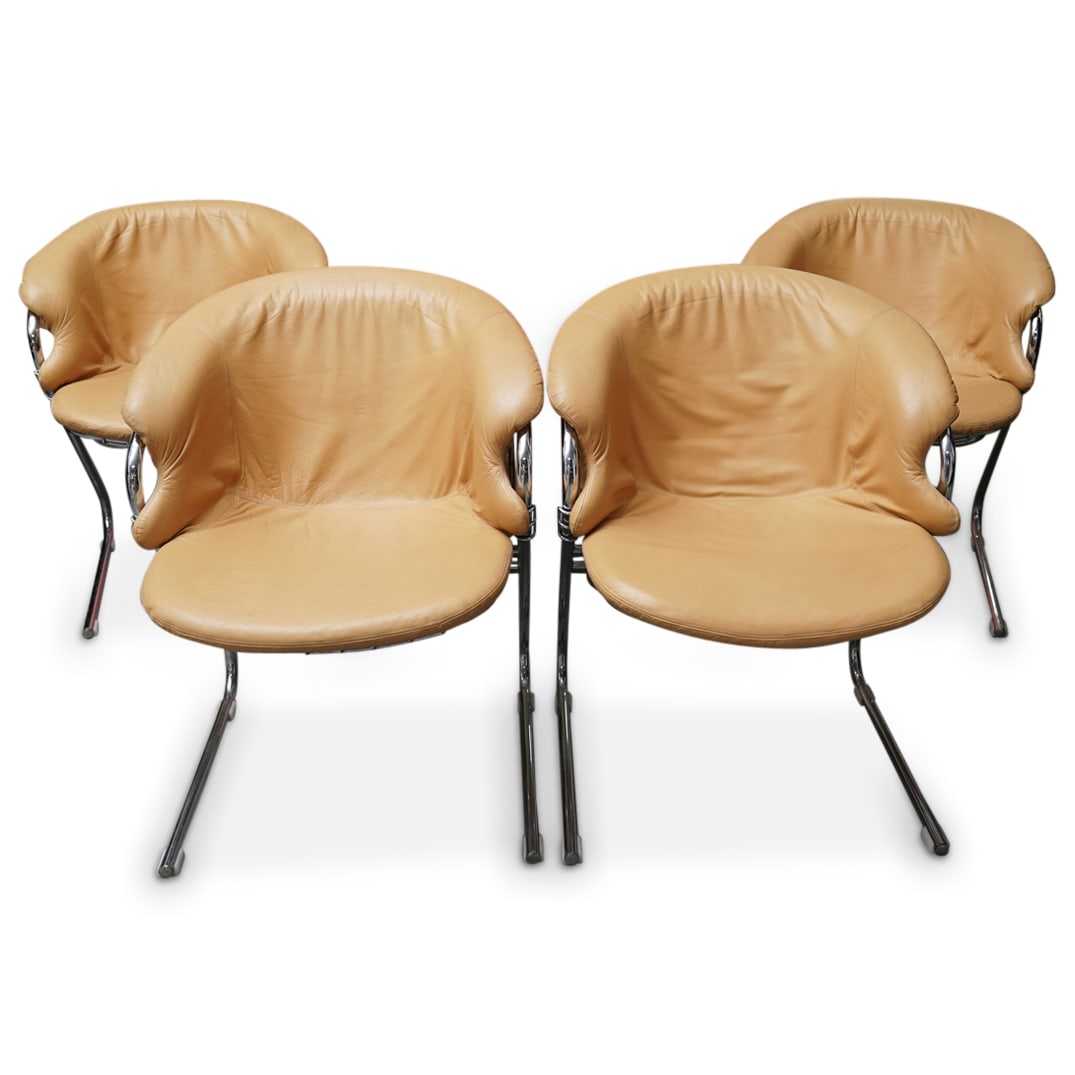 (4 Pc) Gastone Rinaldi For Thema MCM Armchairs (1 of 9)
