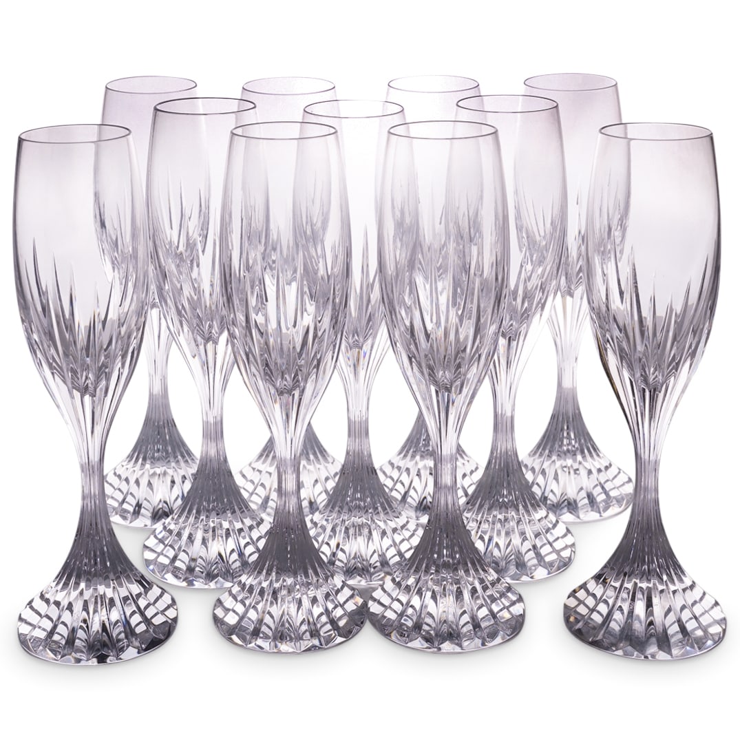(11 Pc) Baccarat Crystal "Massena" Champagne Flutes (1 of 5)