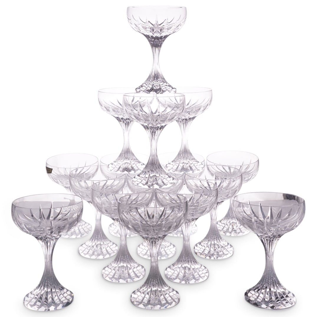 (16 Pc) Baccarat Crystal "Massena" Coupe Glasses (1 of 4)