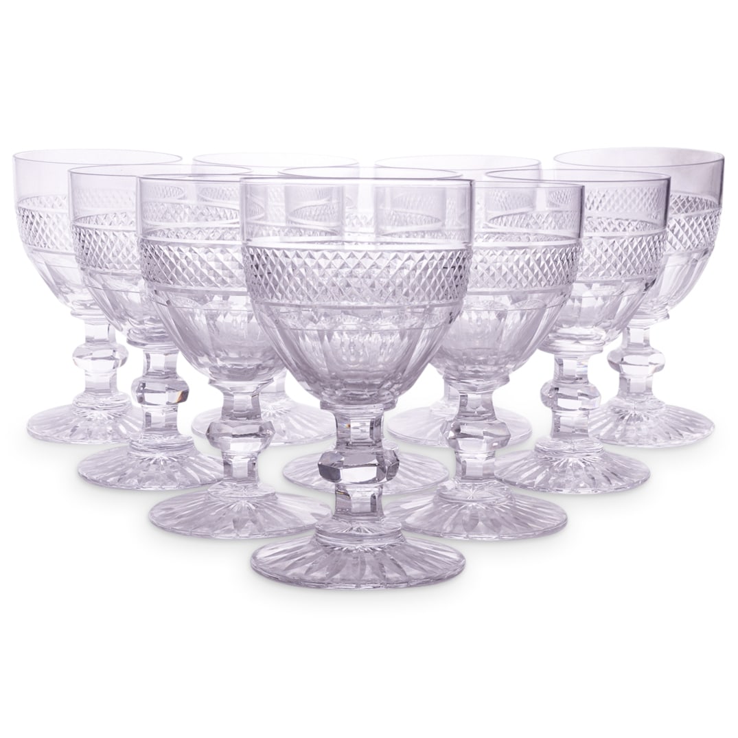 (10) St. Louis Trianon Pattern Cut Crystal Continental Goblets (1 of 4)