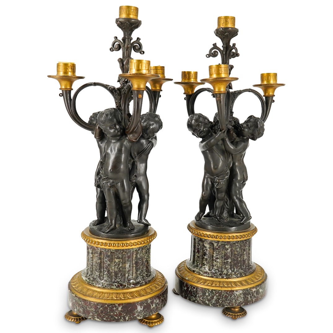 Pair of Antique French Ormolu Five-Light Candelabras (1 of 17)