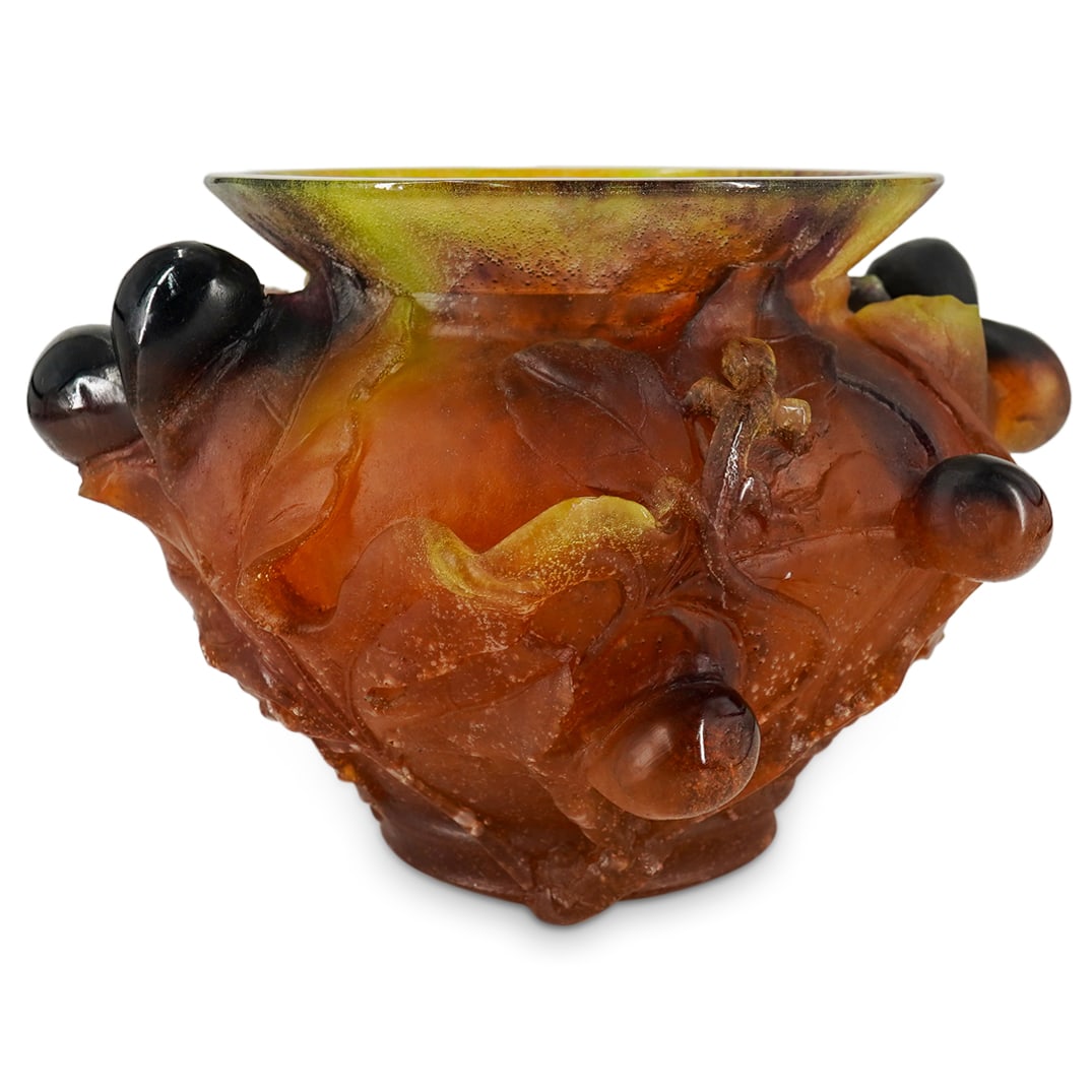 Large Daum France Pate De Verre Crystal Vase (1 of 9)