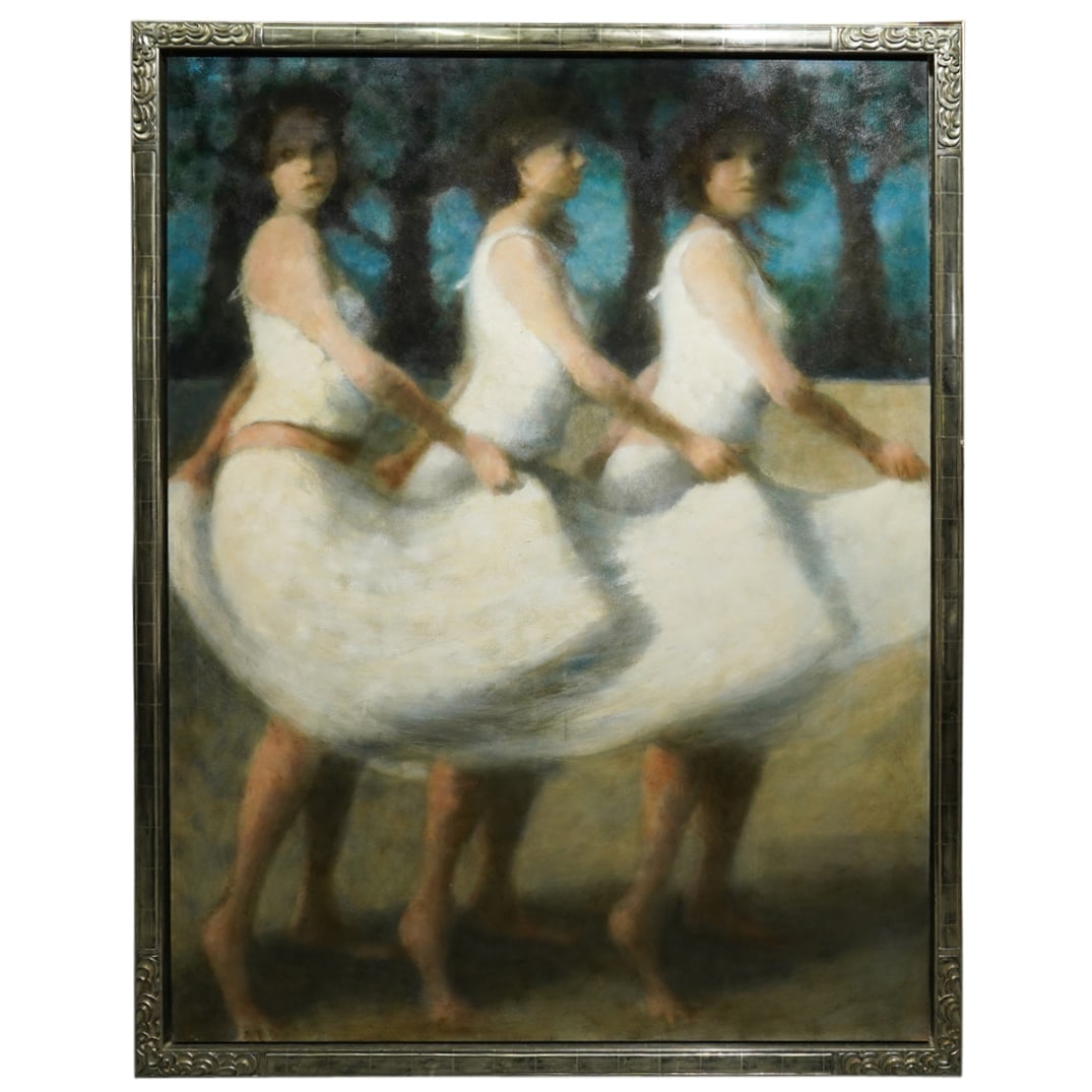 Bill Jacklin (British, B. 1943) "Three Dancers" Oil On Canvas (1 of 8)