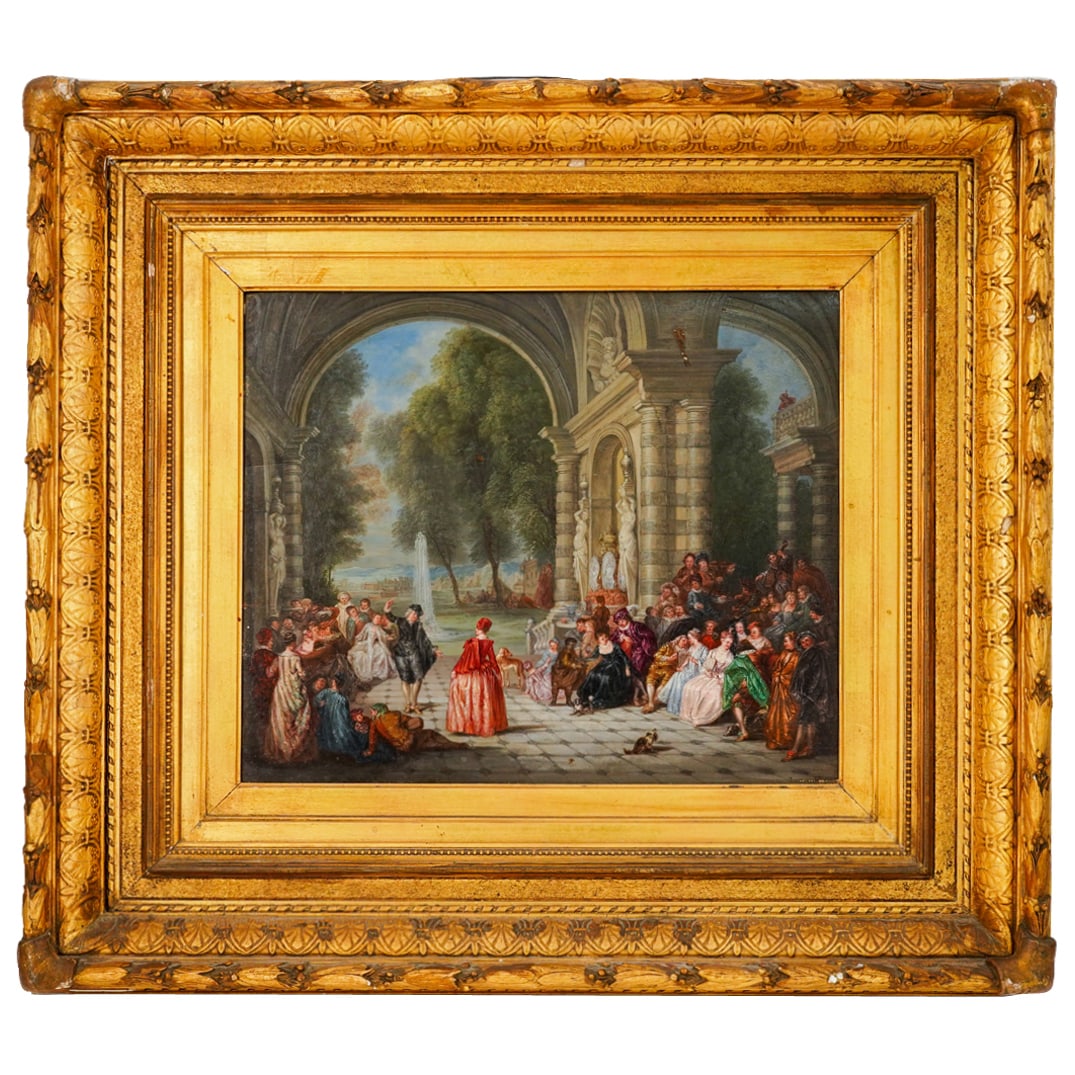School Of Jean Antoine Watteau "Les Plaisirs Du Bal" Oil On Board (1 of 8)