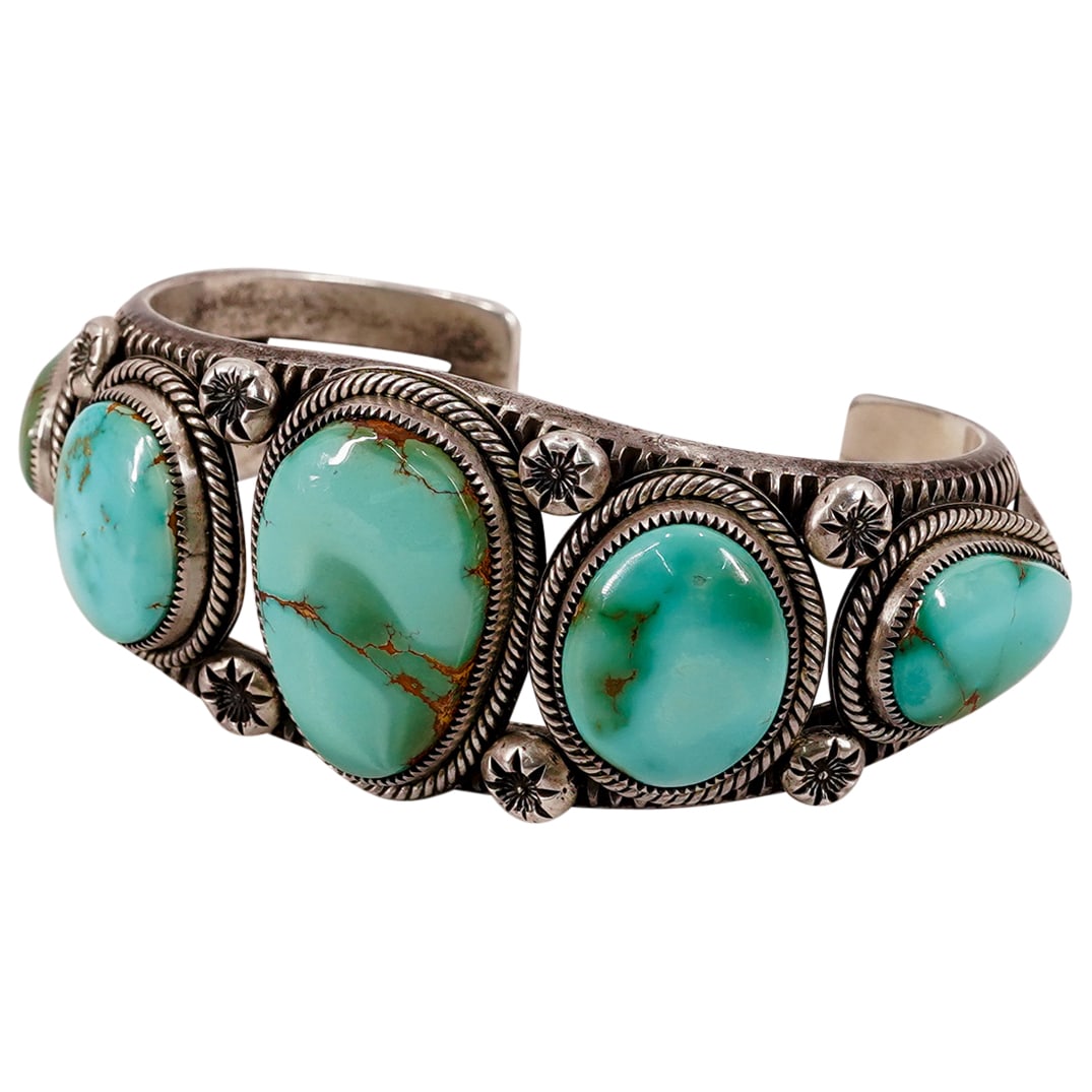 Vintage Rare Sammie Kescoli Navajo Sterling Silver & Turquoise Cuff Bracelet (1 of 6)