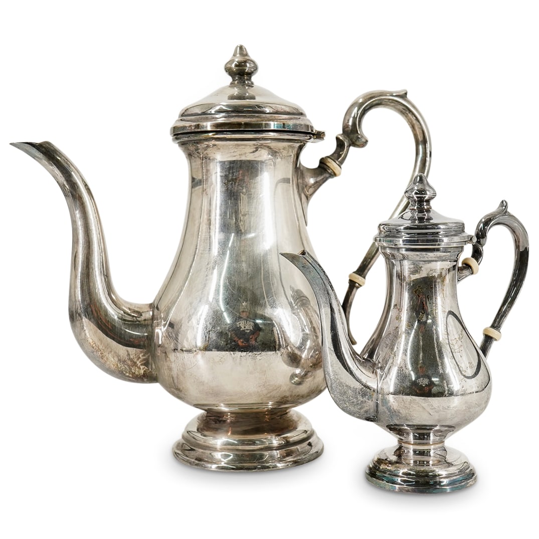 (2 Pc) Camusso Sterling Silver Coffee Pot & Creamer (1 of 20)
