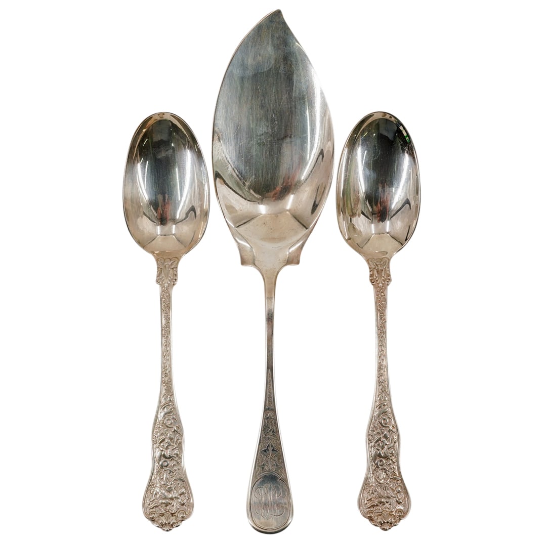 (3 Pc) Large Tiffany & Co. Sterling Silver Serving Spoons (1 of 11)