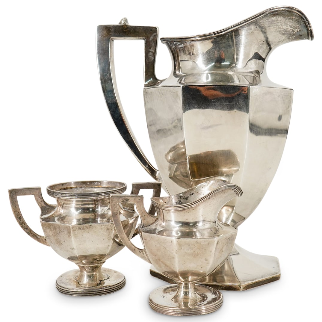 (3 Pc) Antique Gorham Sterling Silver Pitcher & Hartford Sterling Co. Sterling Silver Items (1 of 17)
