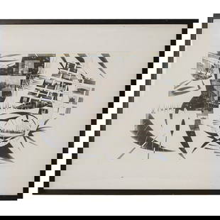 Maria Martinez Canas (Cuban, born 1960) "Selva Magica I" Gelatin Silver: DESCRIPTION: Gelatin silver print entitled "Selva Magica I" by Maria Martinez Canas depicting abstract lines and forms containing photographs of various locales and figures. Signed and dated at lower