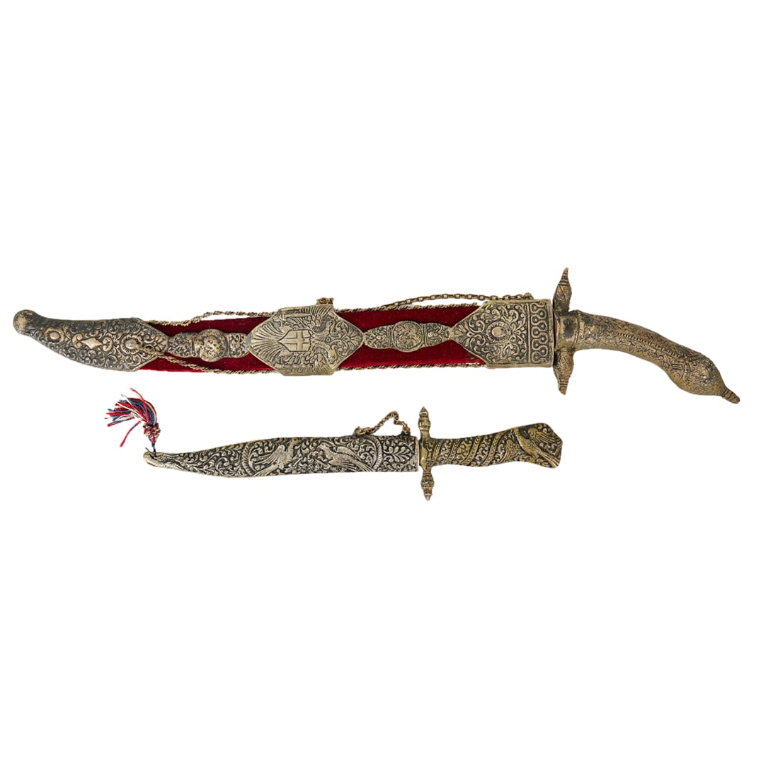 (2 Pc) Antique Greek Daggers In Sheathes (1 of 20)