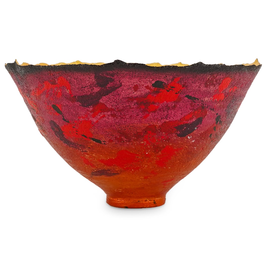Cheryl Williams (American, 20th Century) Gilt And Polychrome Ceramic Bowl (1 of 5)