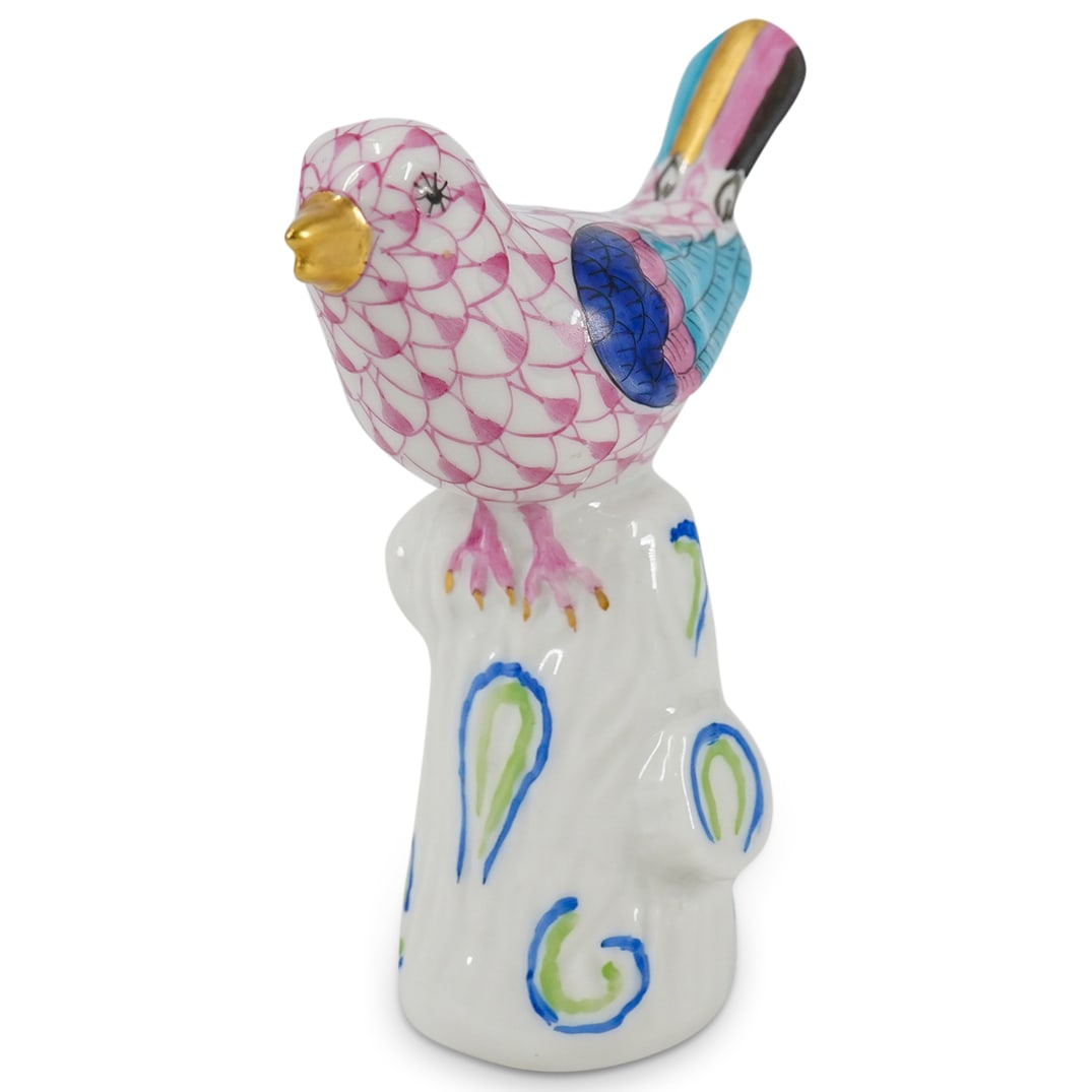 Herend Porcelain "Bird" Raspberry Fishnet Figurine (1 of 6)