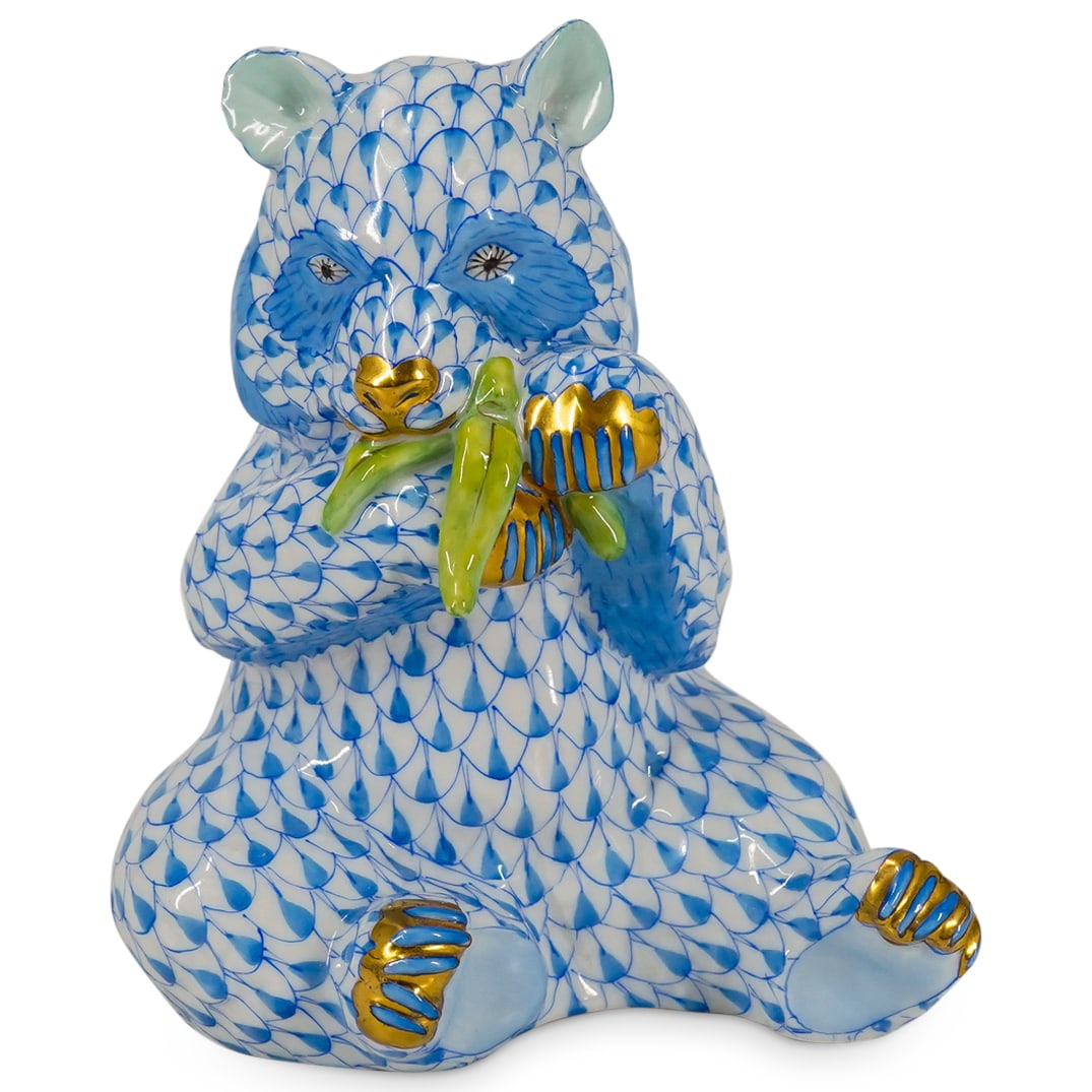 Herend Porcelain "Panda" Blue Fishnet Figurine (1 of 7)