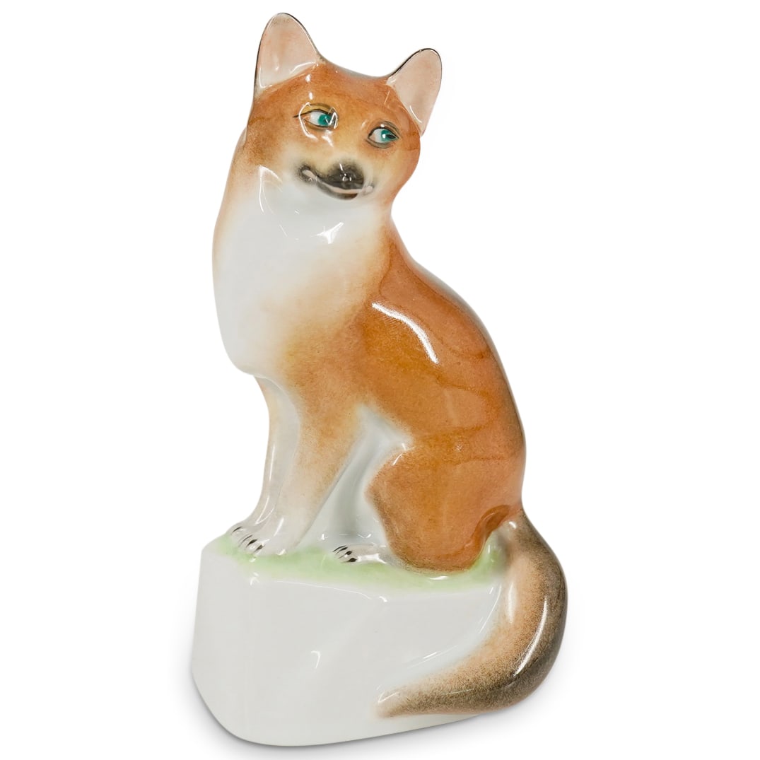 Herend Porcelain "Sitting Fox" Animal Figurine (1 of 6)