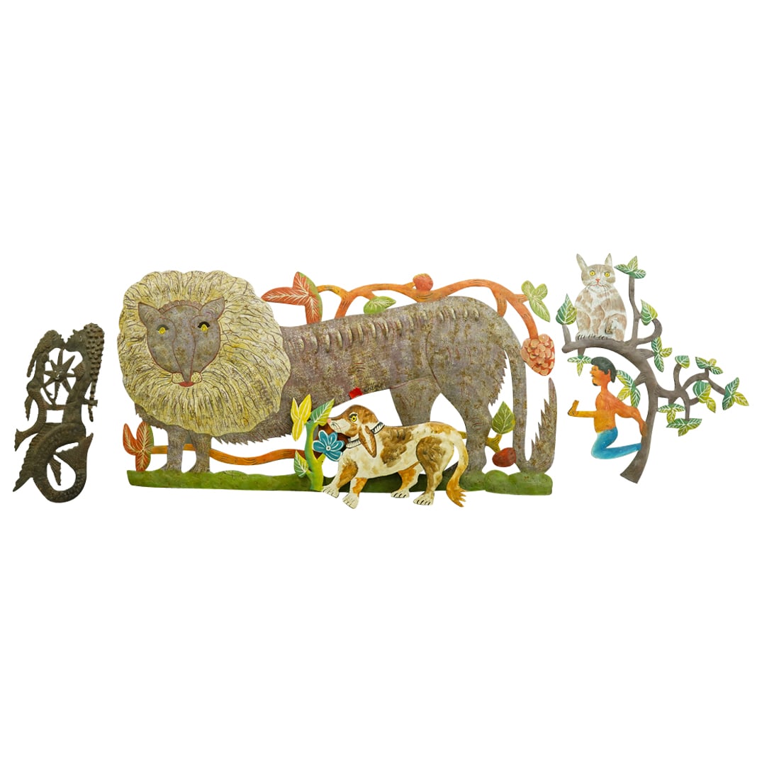 (4 Pc) Folk Art Iron Plaques (1 of 19)