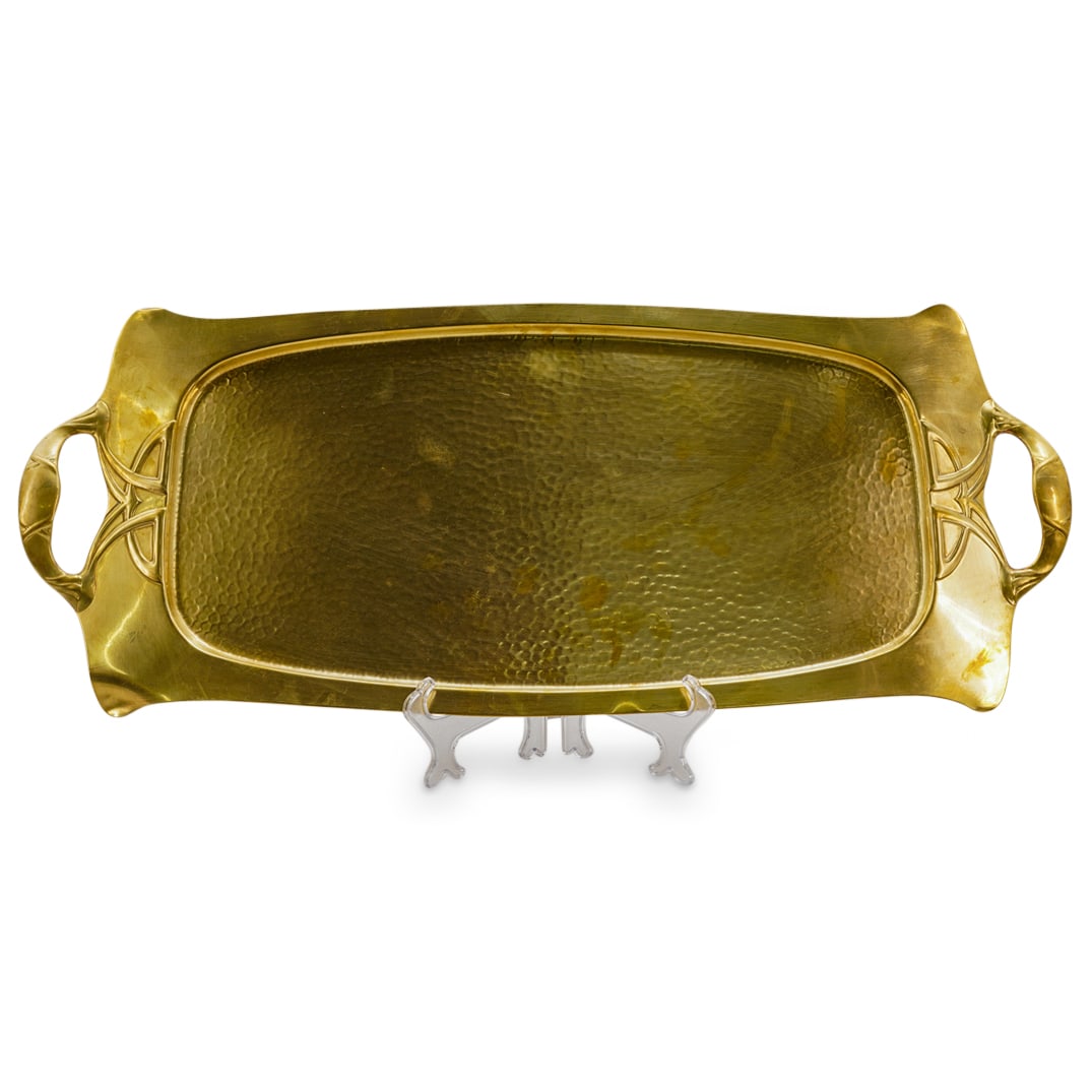 English Art Nouveau Joseph Sankey & Sons Solid Brass Tray (1 of 6)