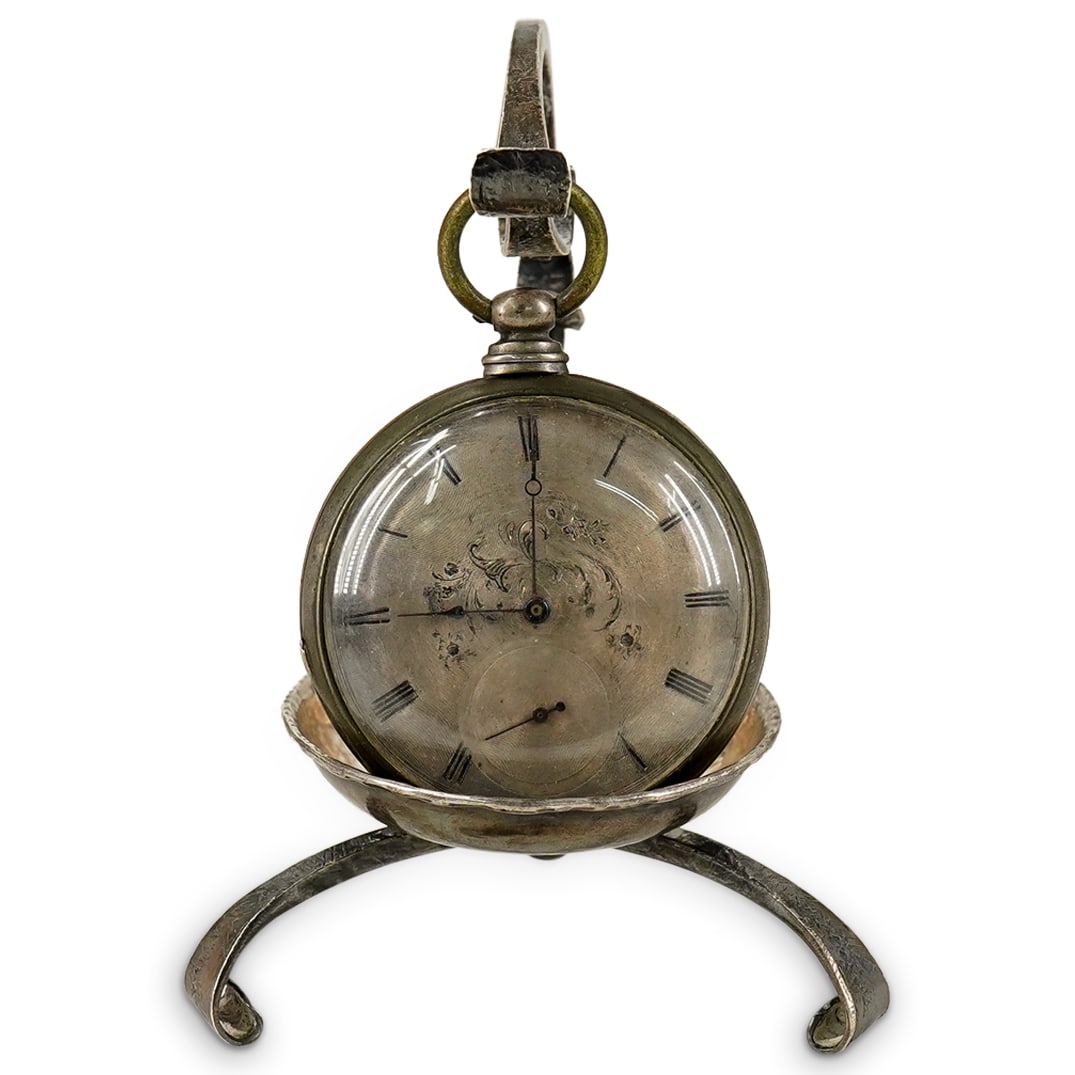 M.J. Tobias & Co. Sterling Pocket Watch W. Stand (1 of 12)