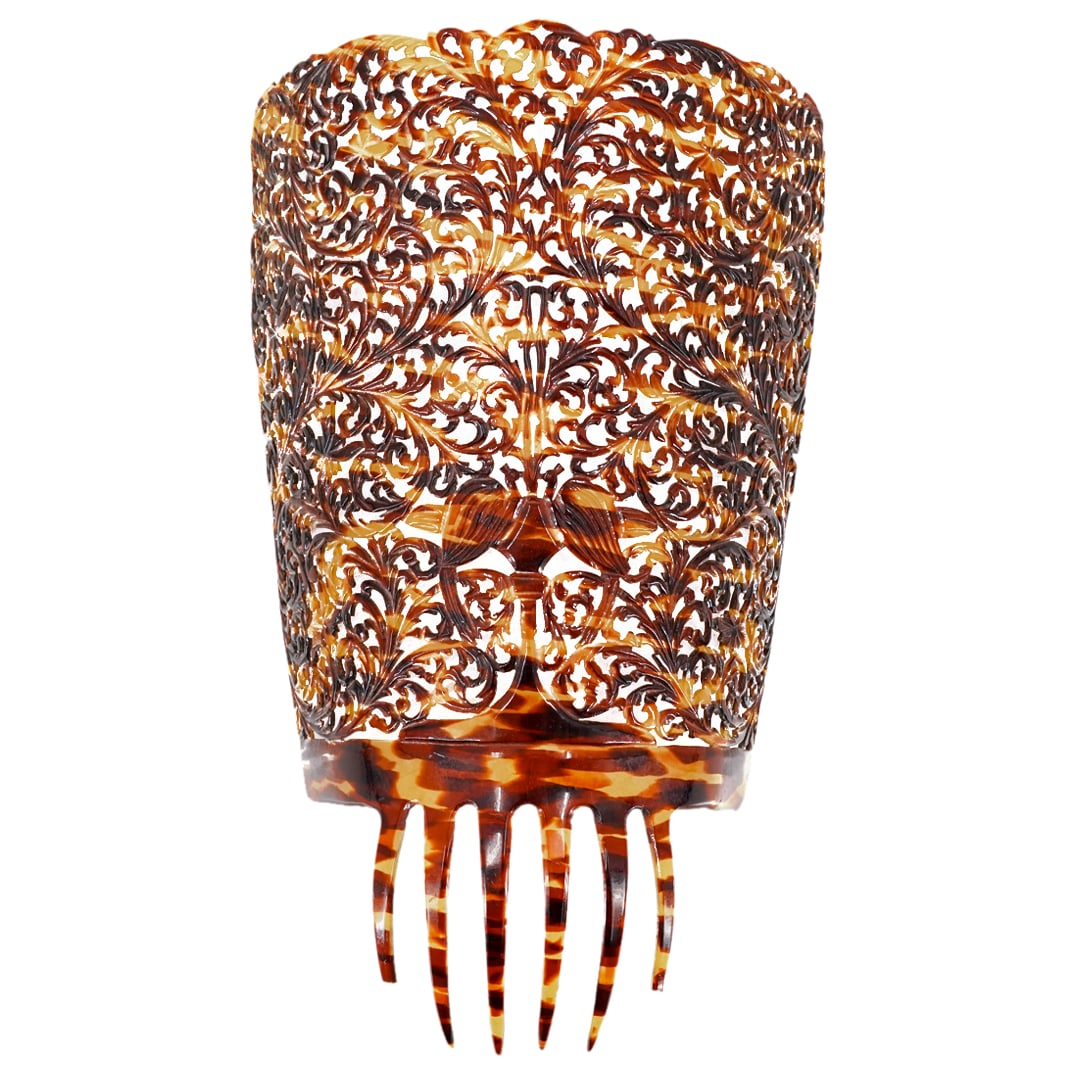 Vintage Celluloid Faux Tortoiseshell Large Spanish Mantilla Peineta (1 of 5)