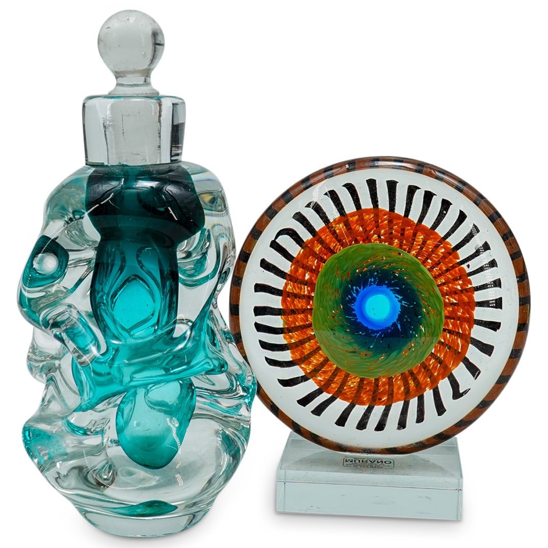 (2 Pc) Art Glass Sculpture & Perfume Bottle (1 of 11)