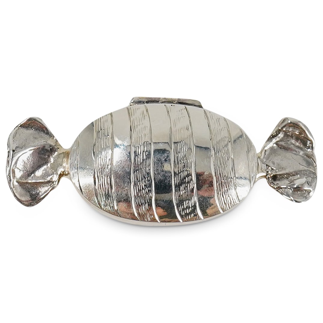 Sterling Silver "Wrapped Candy" Pill Box (1 of 6)