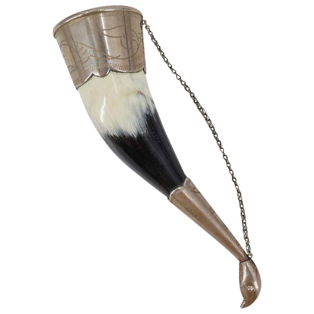 Vintage Silver Plate Horn Cup Vessel (1 of 7)