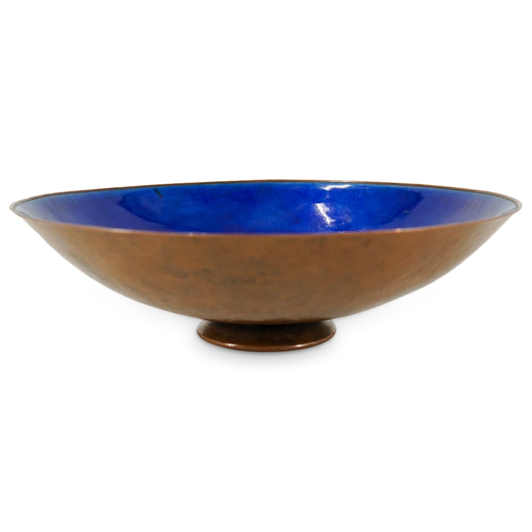 Guildcraft Blue Enamel Hand Hammered Copper Bowl (1 of 7)