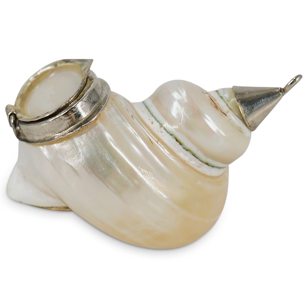 Silver Mounted Nautilus Shell Hinged Pendant (1 of 5)