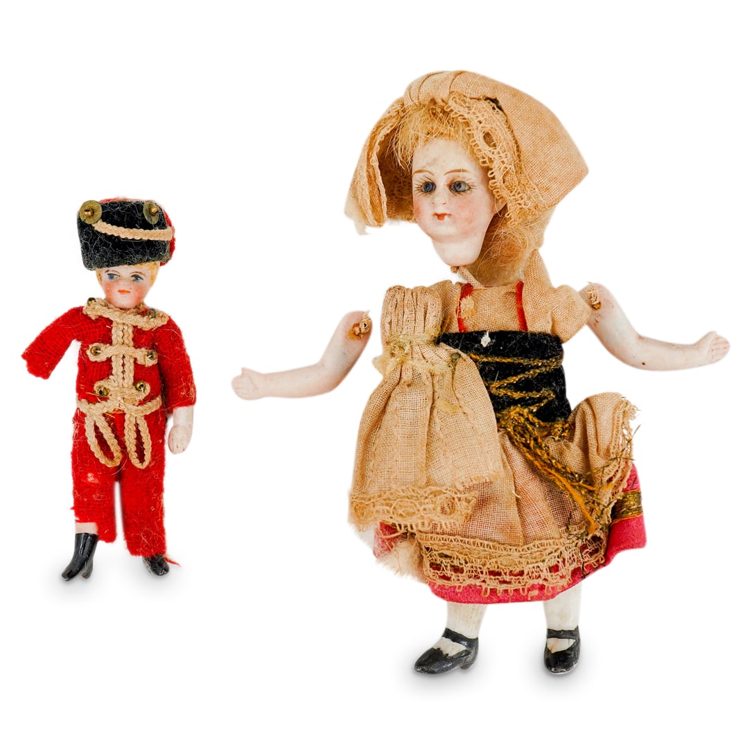 (2 Pc) 19th Century Porcelain Dolls (1 of 9)