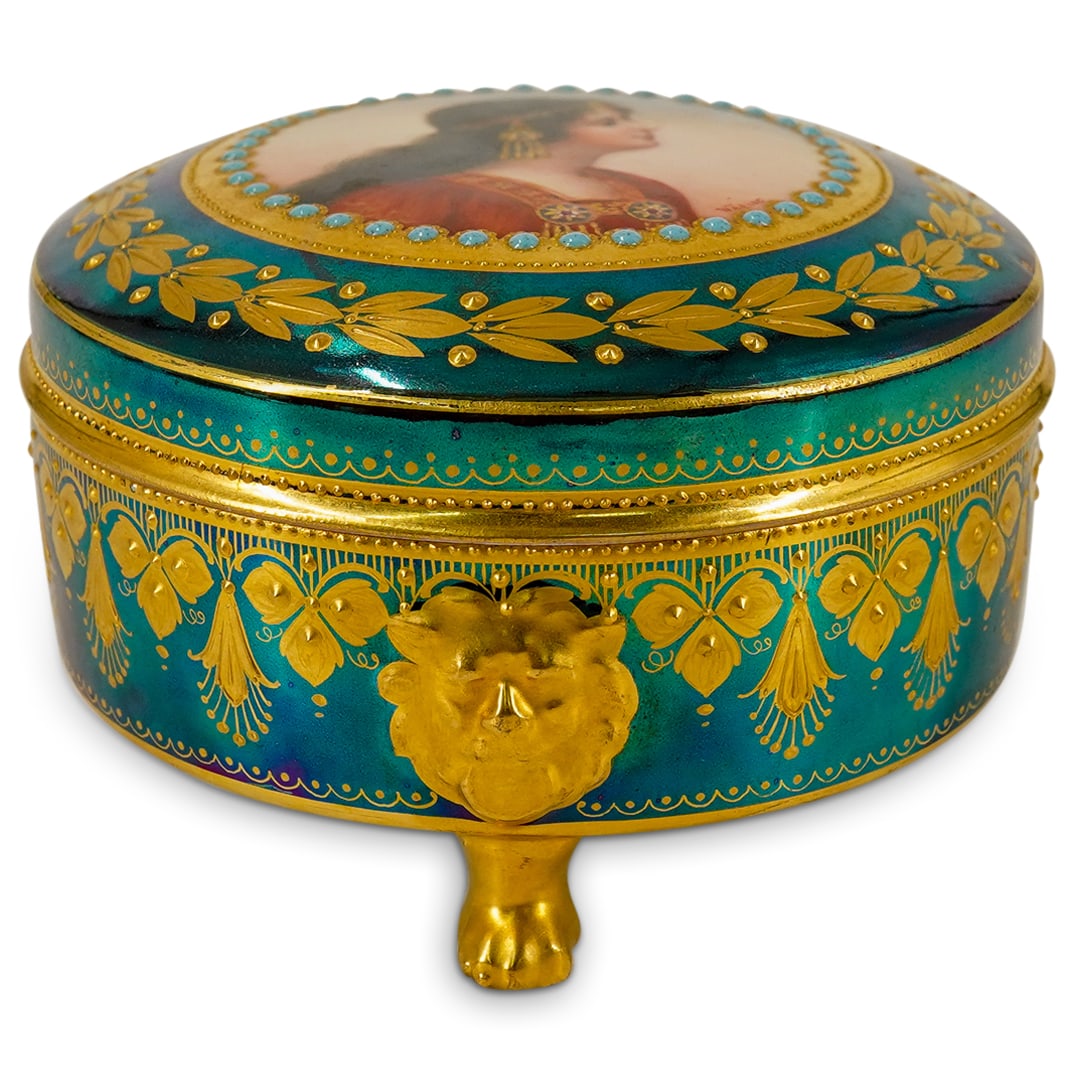 Antique Royal Vienna Style "Esther" Porcelain Box (1 of 11)