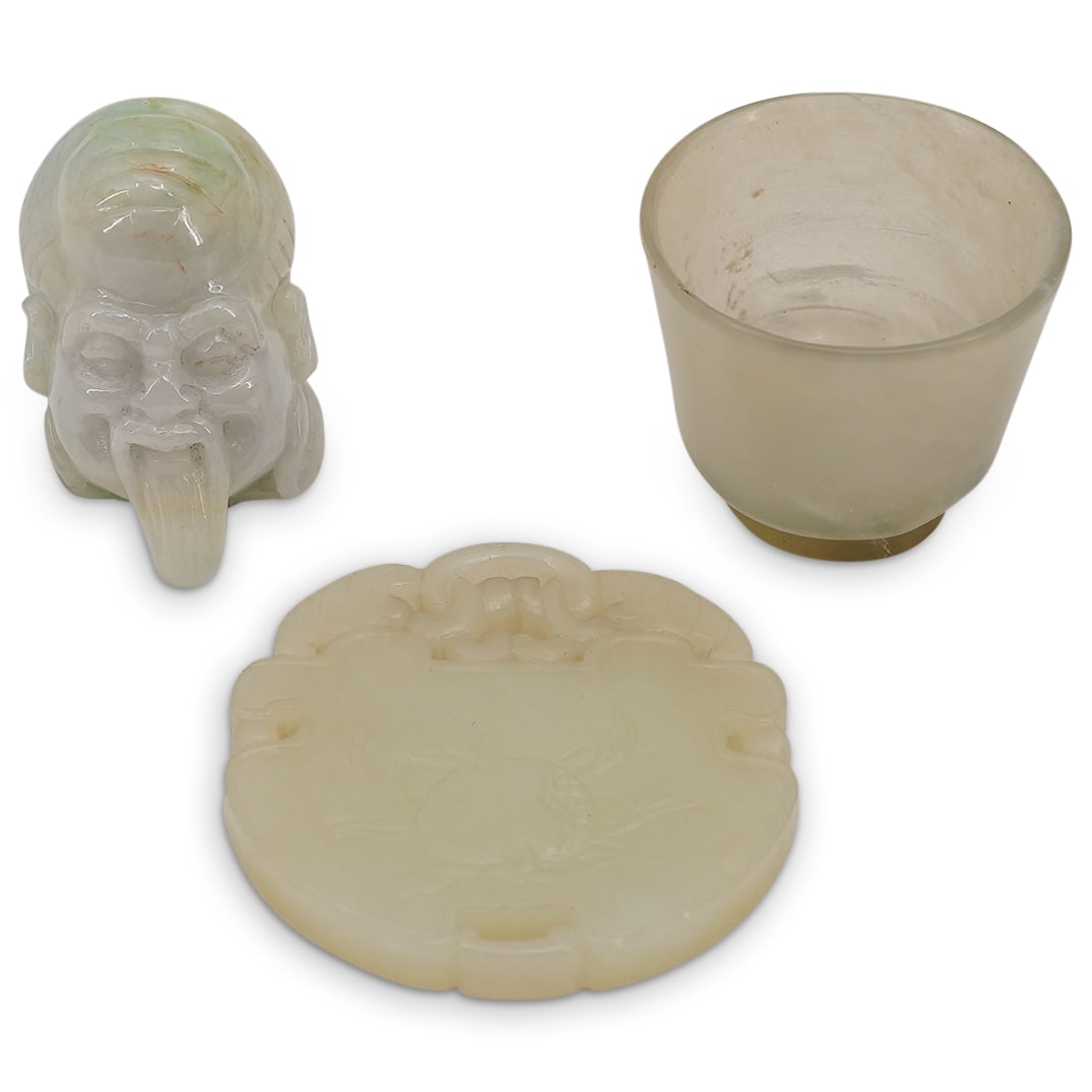 (3 Pc) Carved Stone Items (1 of 10)