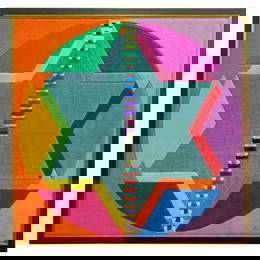 Yaacov Agam (Israel, 1928) Hand Woven Wool Wall Tapestry- Limited Edition, Hand Signed
