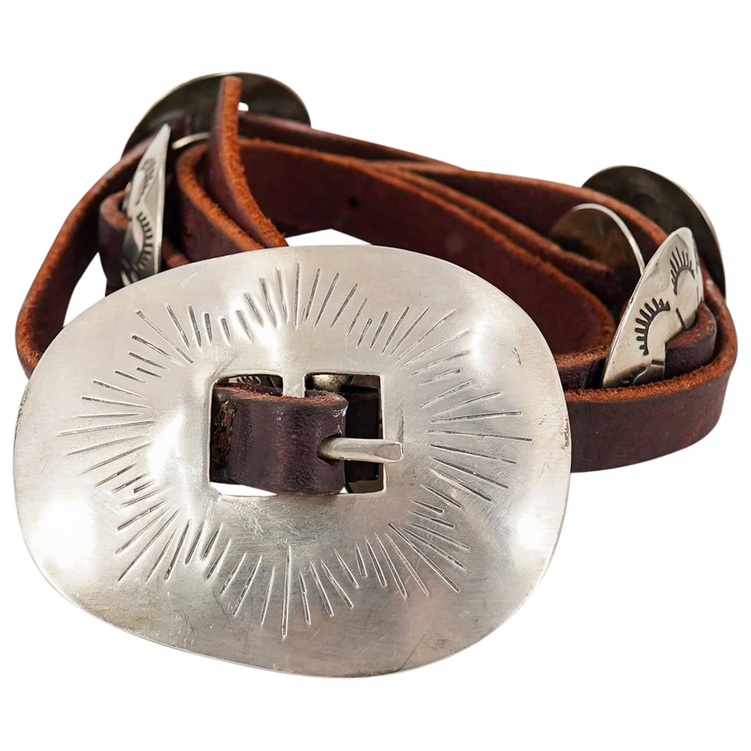 Vintage Native American Rosella Paxson-Sandoval Apache 925 Sterling Silver Concho Belt (1 of 12)