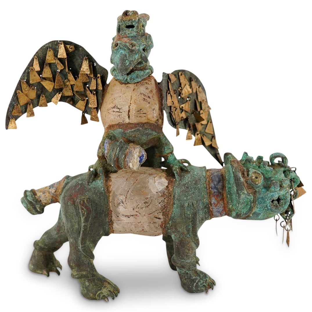 Unusual Ancient Incan Lapis Lazuli, Rock Crystal, And Bronze Fetish (1 of 12)