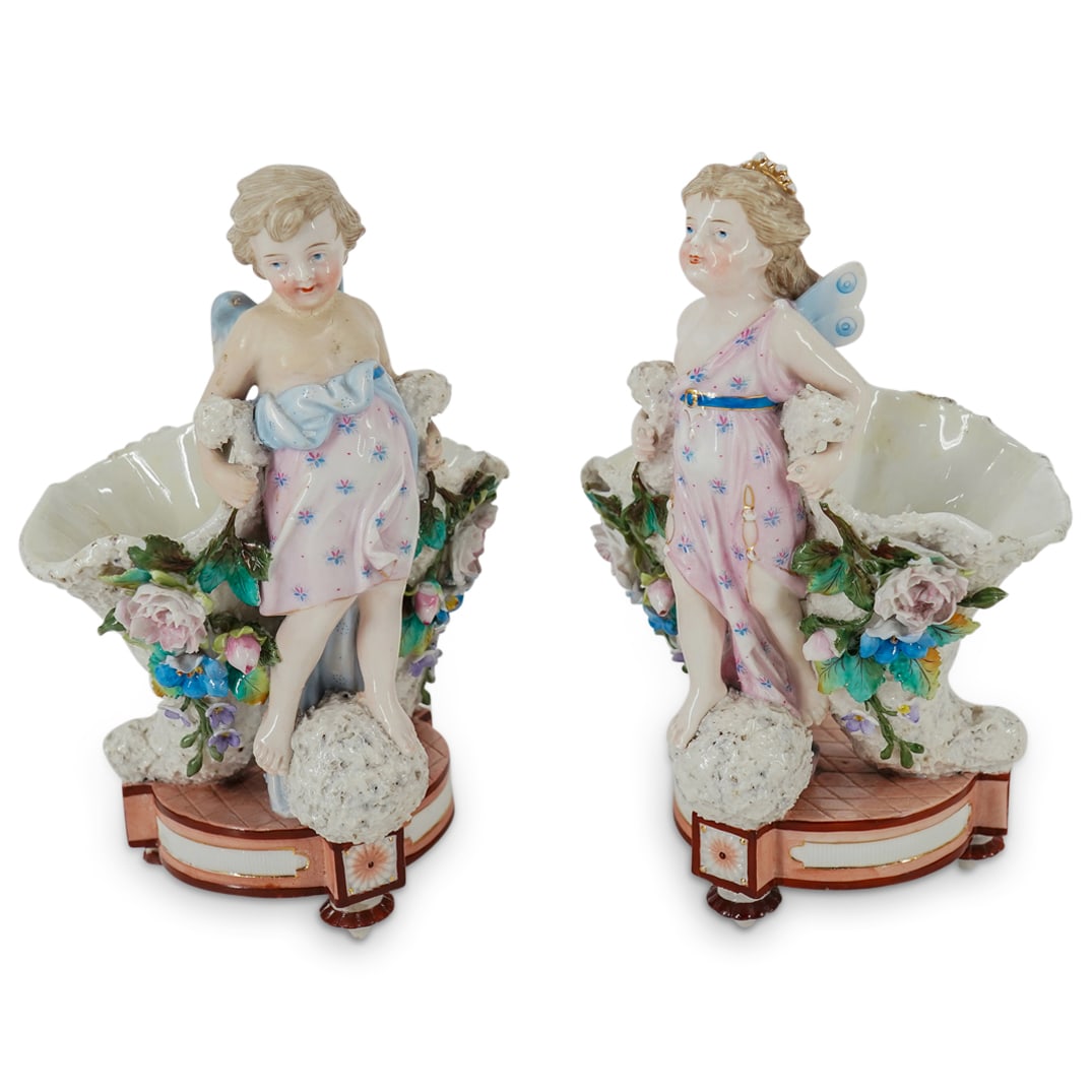Pair of KPM Kister Scheibe Alsbach Porcelain Fairy & Putto Vases (1 of 20)