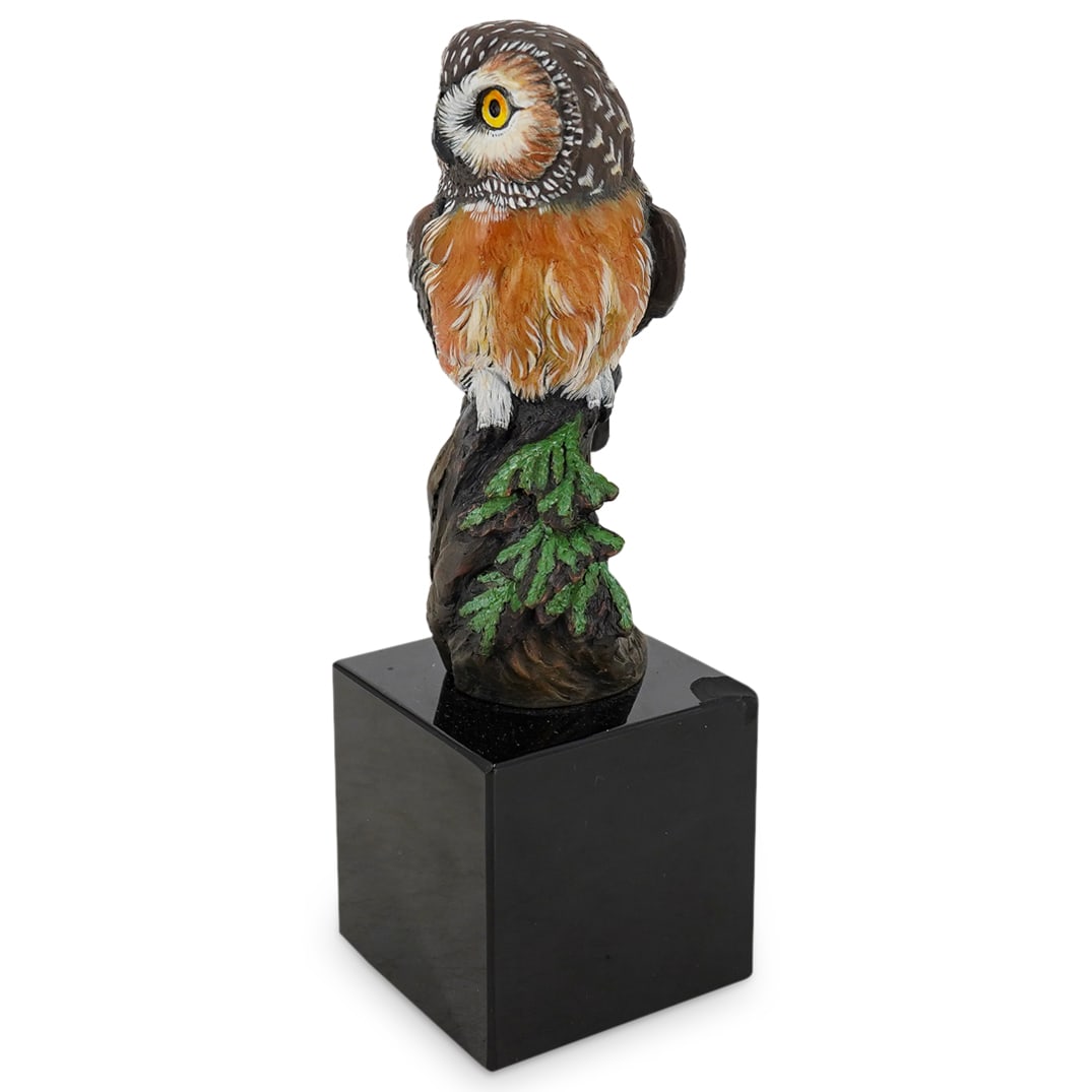 Joan Zygmunt Cold Painted Bronze Saw Whet Owl (1 of 7)
