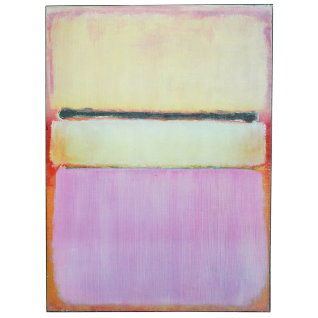 Style Of Mark Rothko Color Field Oil On Paper On Canvas (1 of 14)
