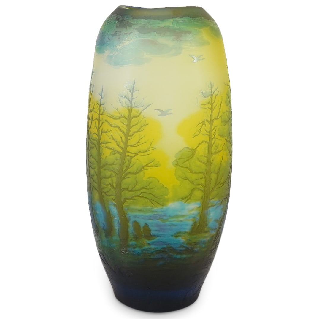 Galle Style Glass Vase, Signed (1 of 11)