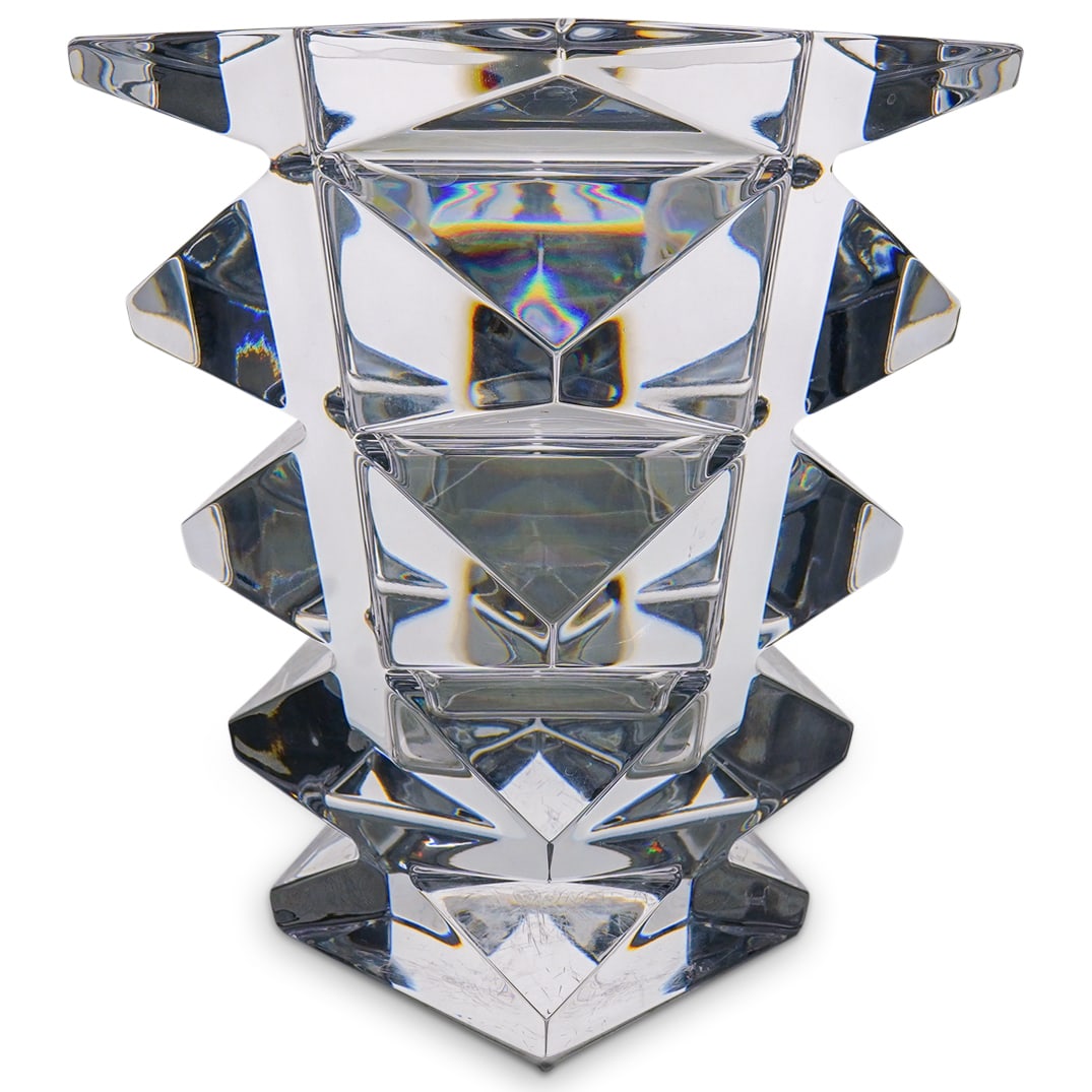 Baccarat Crystal Square Angular Tiered Vase (1 of 10)