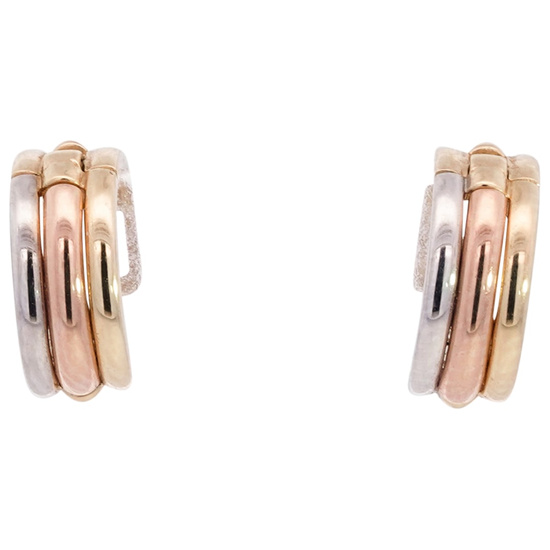 14K Gold Tri-Color Leverback Earrings (1 of 4)