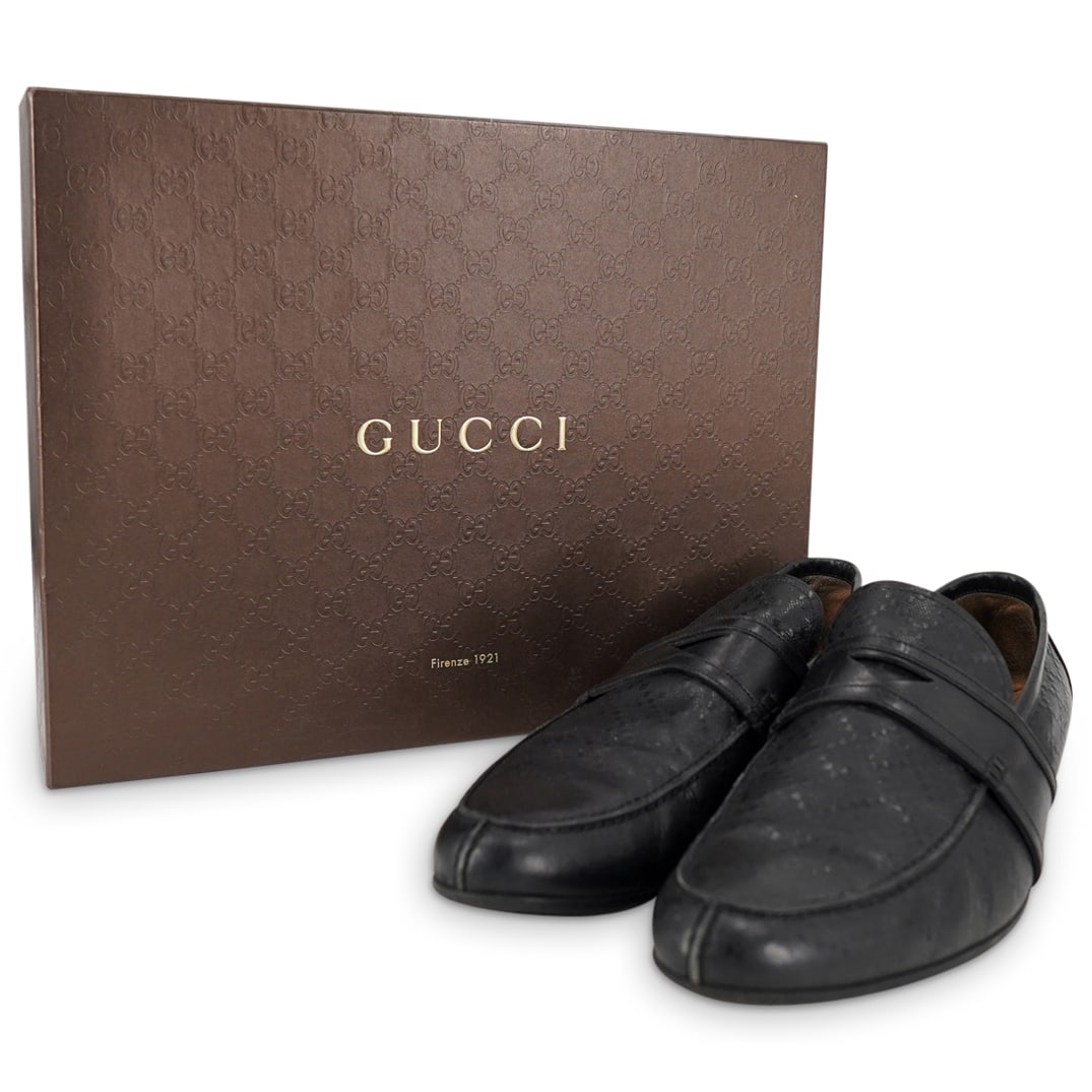 Vintage Gucci Hillary Lux Diamanté Coffee Brown Penny Loafer Men's Shoes (1 of 19)