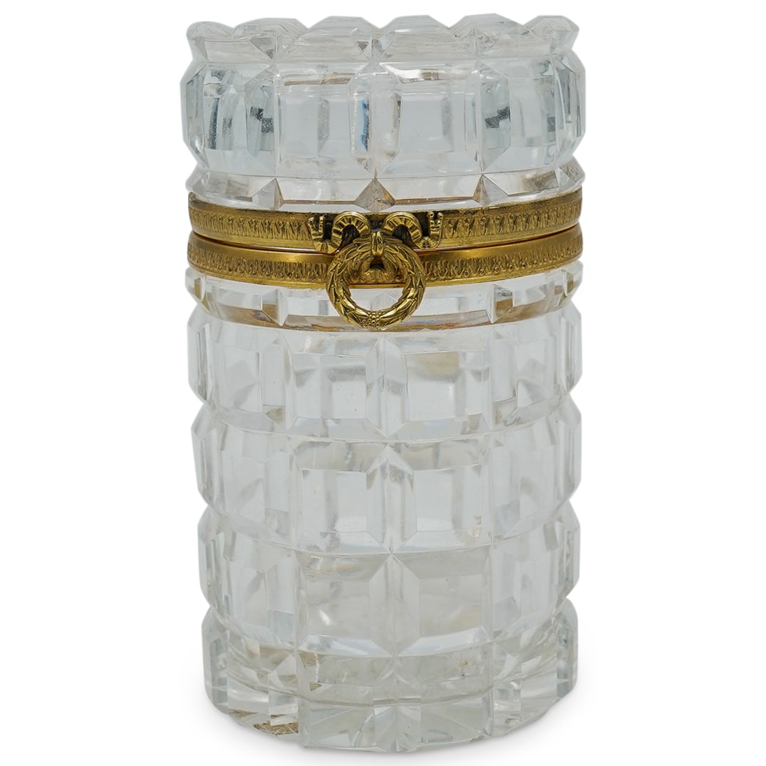 Cut Glass And Ormolu Cylindrical Hinged Box (1 of 11)